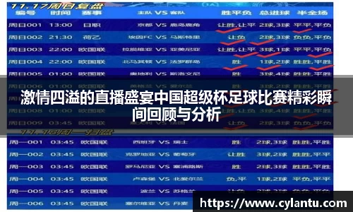 激情四溢的直播盛宴中国超级杯足球比赛精彩瞬间回顾与分析